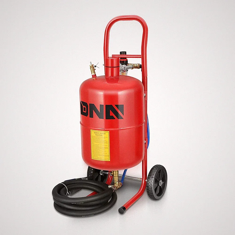 60-110psi 5 Gallon Protable Blast Tank Sand Blaster Air Compressors w/ 8 ft Hose