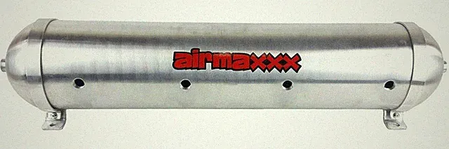 airmaxxx 5 Gallon Air Tank Seamless Raw Aluminum 9 Port 33" Air Ride Suspension