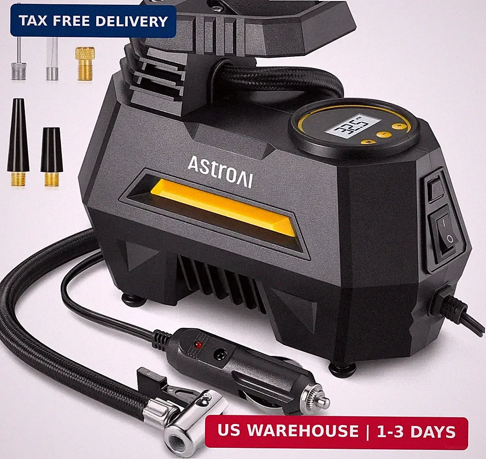 AstroAI AIRUN H1 Tire Inflator Portable Air Compressor Air Pump for Car Tires-Ca