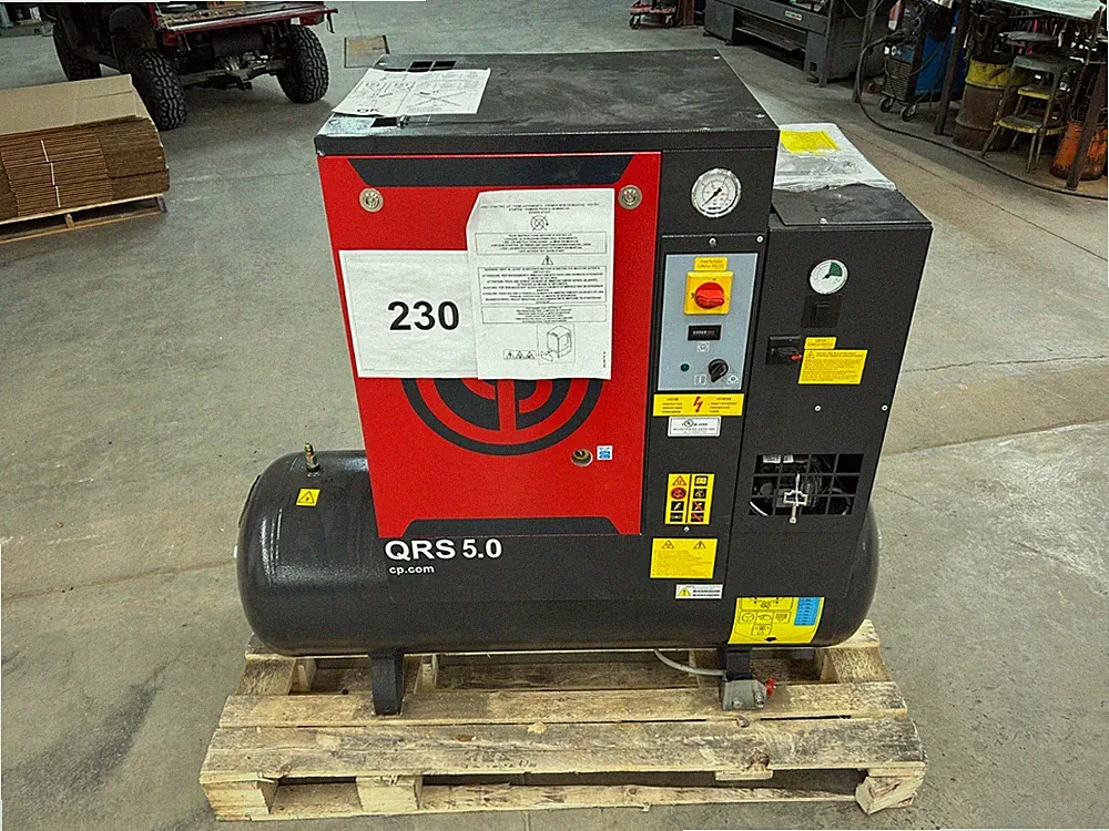 Chicago Pneumatic QRS5.0 5 HP Rotary Screw Air Compressor w/ Dryer & Tank