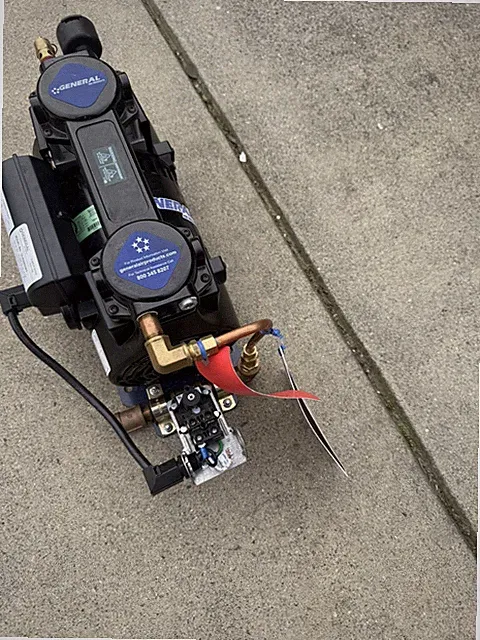 General Air Prod. OLR55033AC-LP 1/3 HP 550 Gallons, Oil-Les Riser Mount Air Comp
