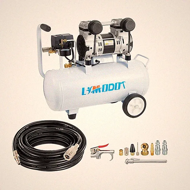 Quiet Air Compressor, Only 68dB, 5 Gallon Steel Tank, 2.8CFM @ 90PSI, Oil-Fre...