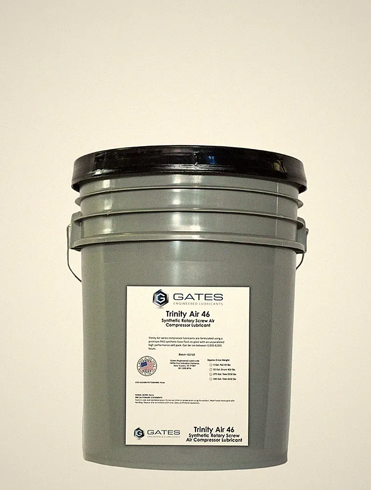 Trinity Air 46- Synthetic Rotary Screw Air Compressor Oil - 5 Gallon Bucket